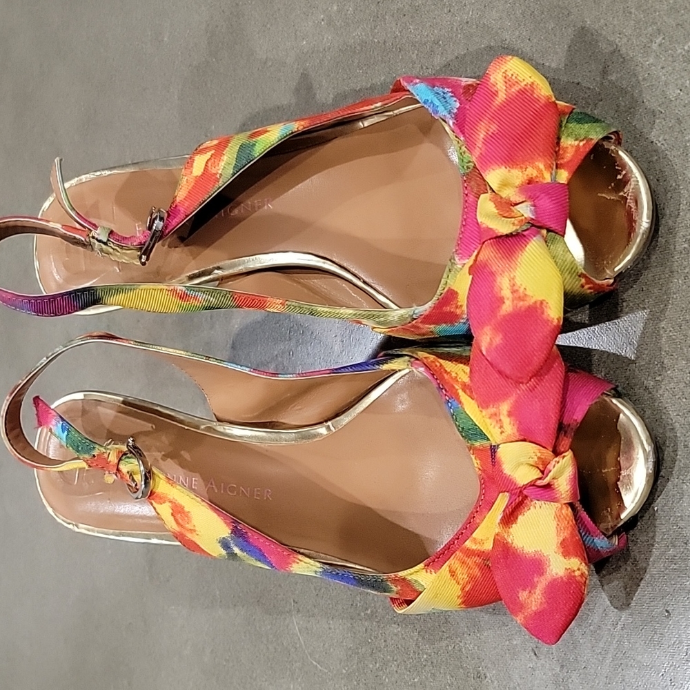 Colorful peep toe sandles